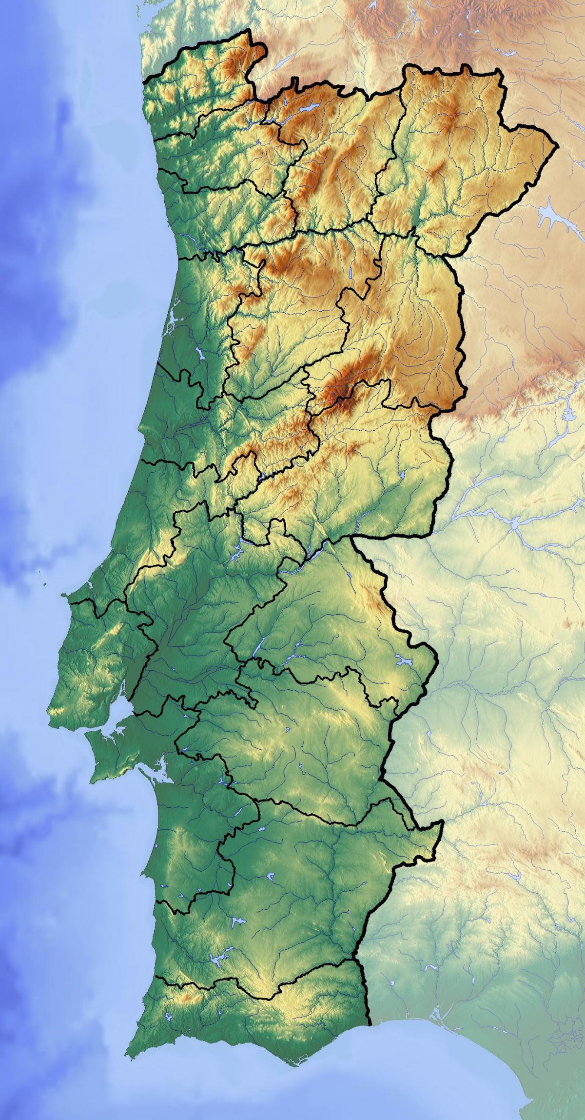 map of Portugal elevation