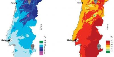 Climate map of Portugal