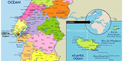 Portugal provinces map - Provinces of Portugal map (Southern Europe -  Europe)