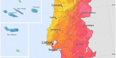 Map of Portugal sunshine