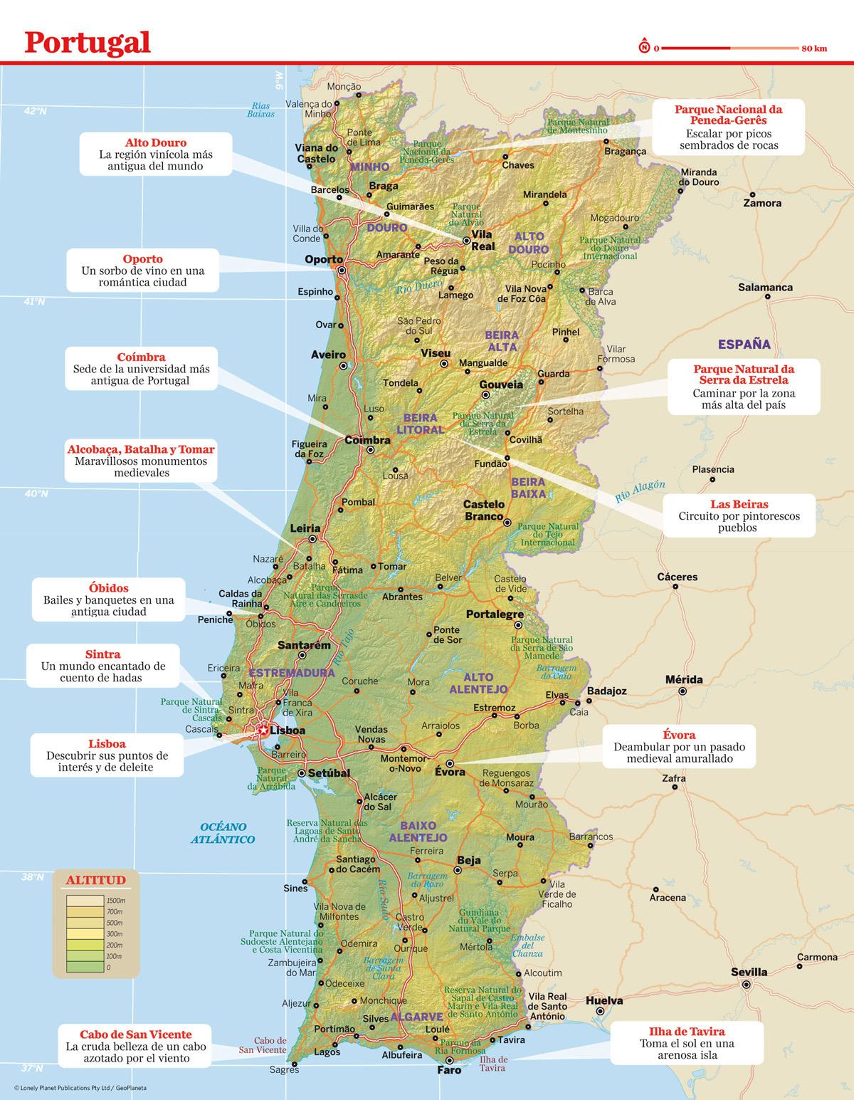 Portugal holiday destinations map - Map of Portugal holiday resorts ...