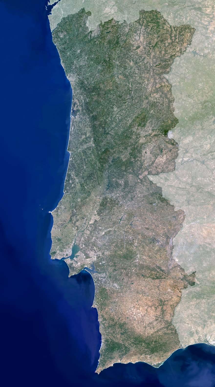 Mapa Via Satelite Portugal Mapa De Portugal   Portugal Satellite Map 