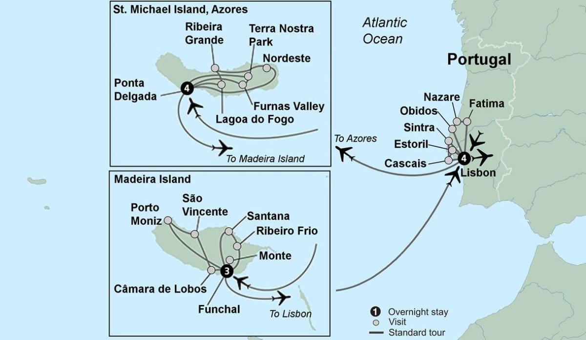 Portuguese Islands Map Map Of Portuguese Islands Southern Europe   Portuguese Islands Map 