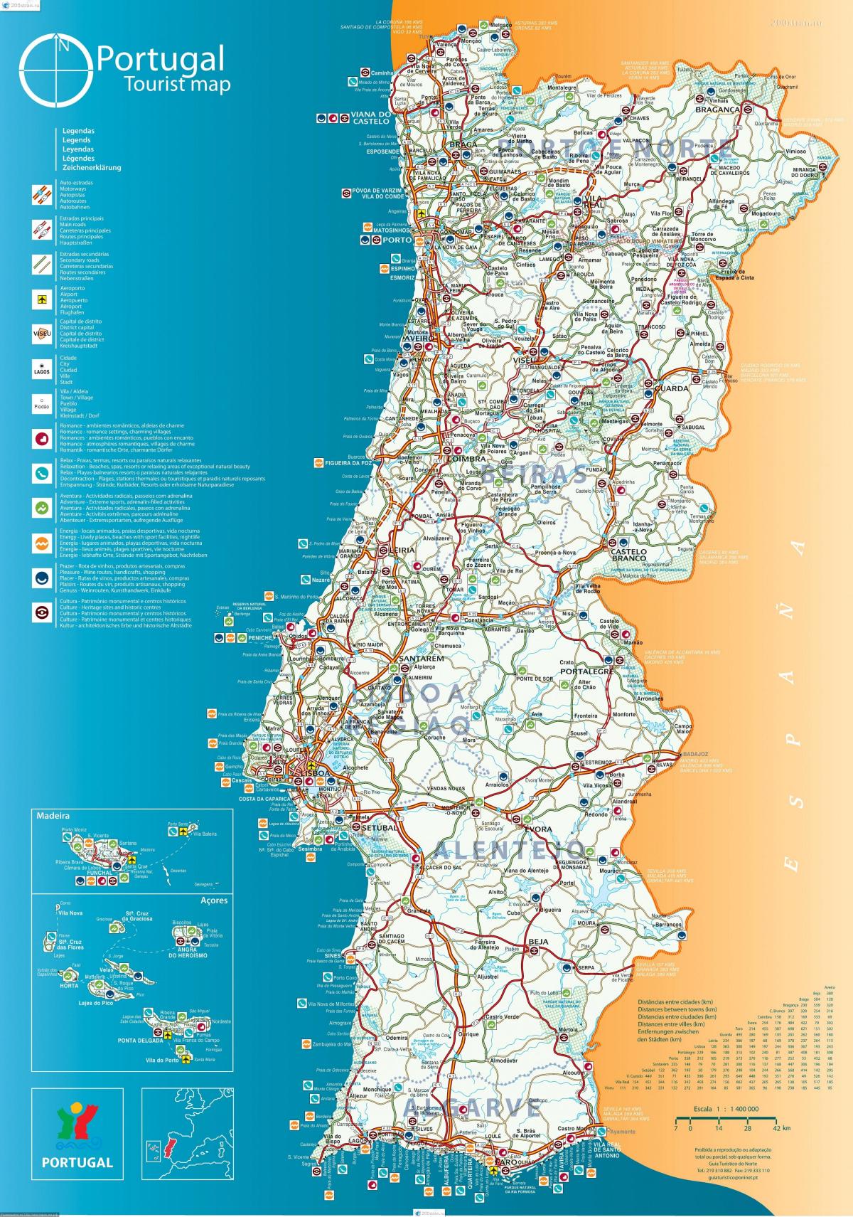 map of Portugal coast