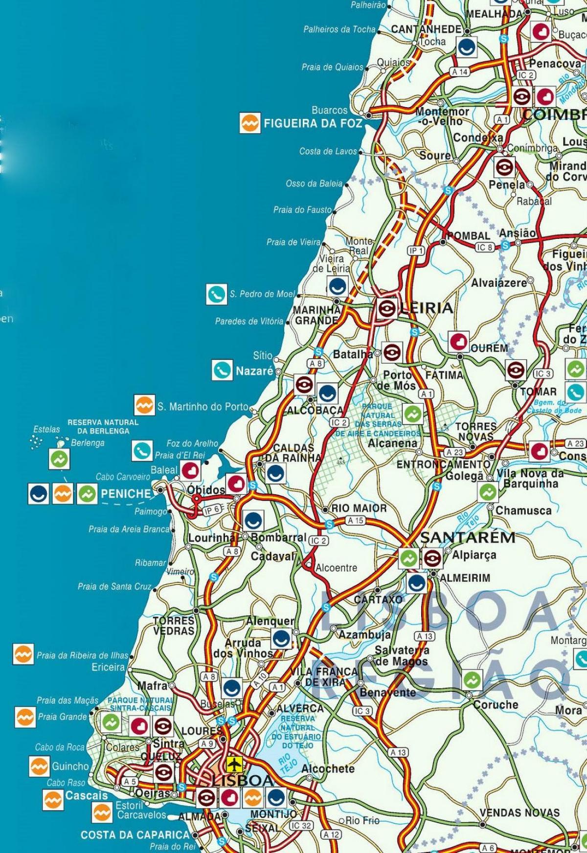 map of Portugal Silver coast