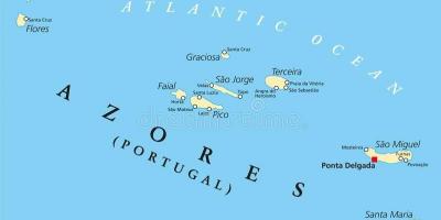 Map of the Azores Portugal