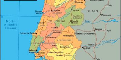 Large political and administrative map of Portugal with major cities, Portugal, Europe, Mapsland