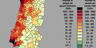 Population map of Portugal